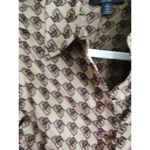 BANANA REPUBLIC Enchant Silk Shirtdress XXS BR Geo Print Dress #444359 - Picture 5 of 7